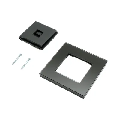 Presa internet CAT6 RJ45 nera con cornice in vetro 86x86mm - immagine 5