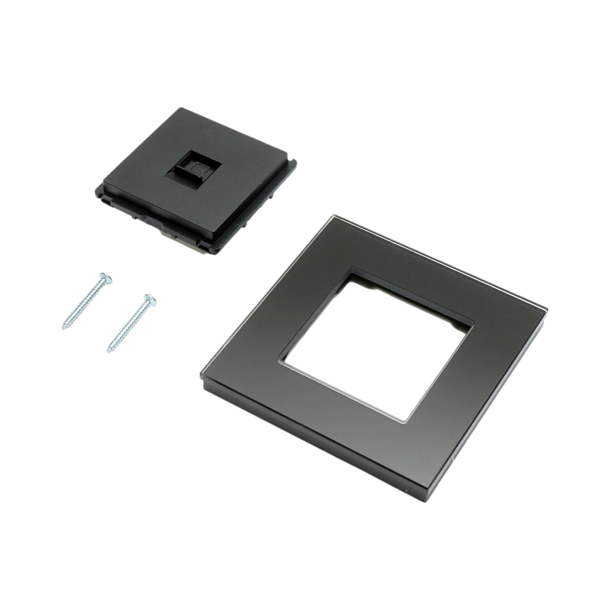 Presa internet CAT6 RJ45 nera con cornice in vetro 86x86mm - immagine 5