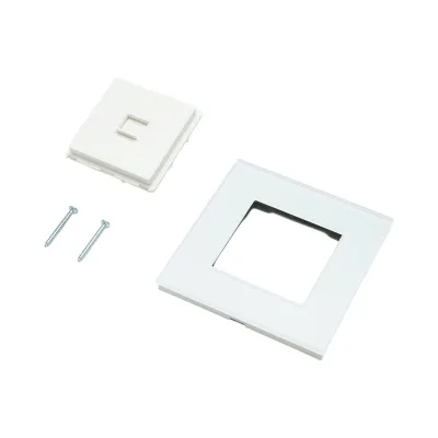 Presa internet CAT6 RJ45, cornice in vetro bianco 86x86mm - immagine 5