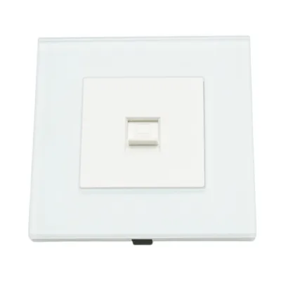 Presa internet CAT6 RJ45, cornice in vetro bianco 86x86mm - immagine 2