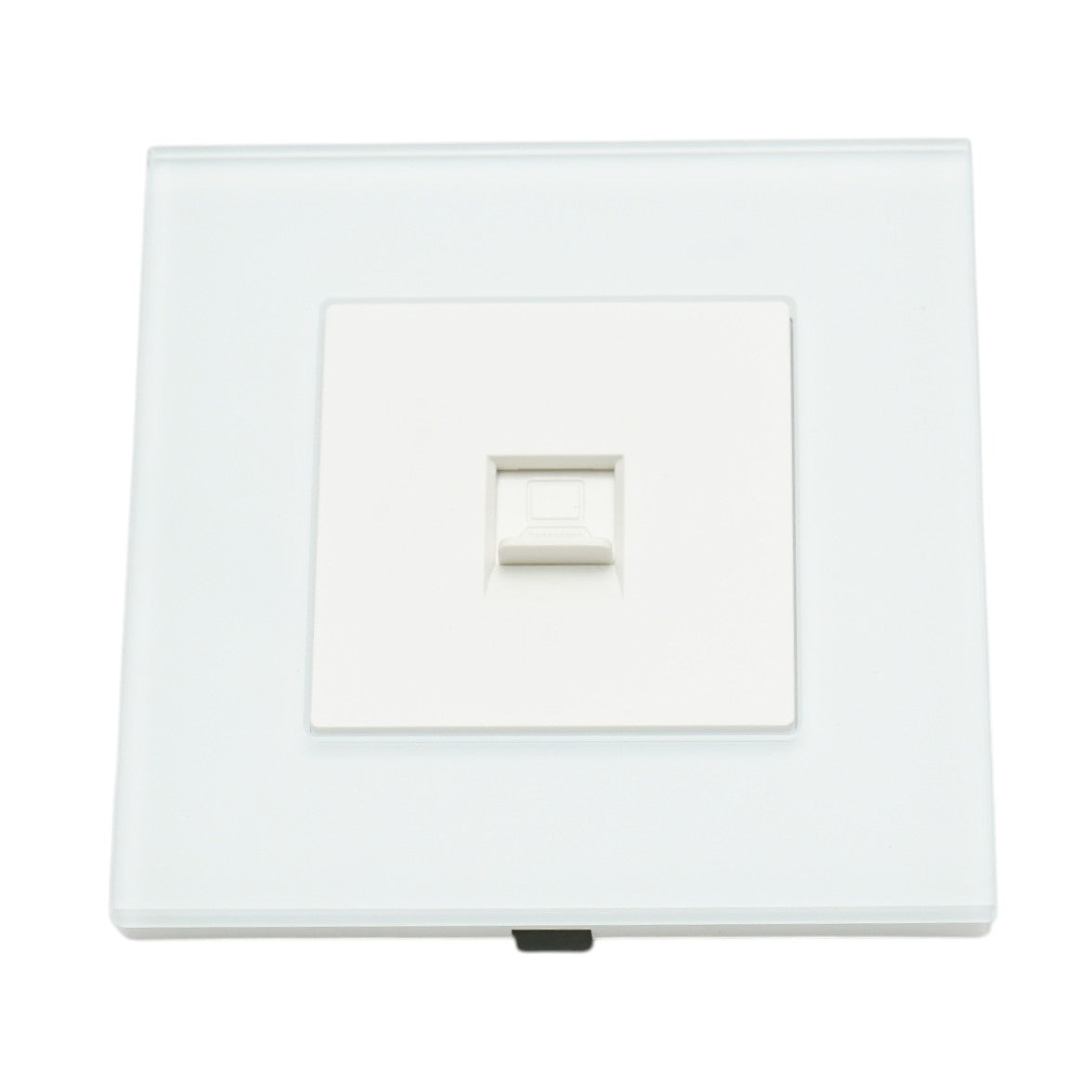 Presa internet CAT6 RJ45, cornice in vetro bianco 86x86mm - immagine 2