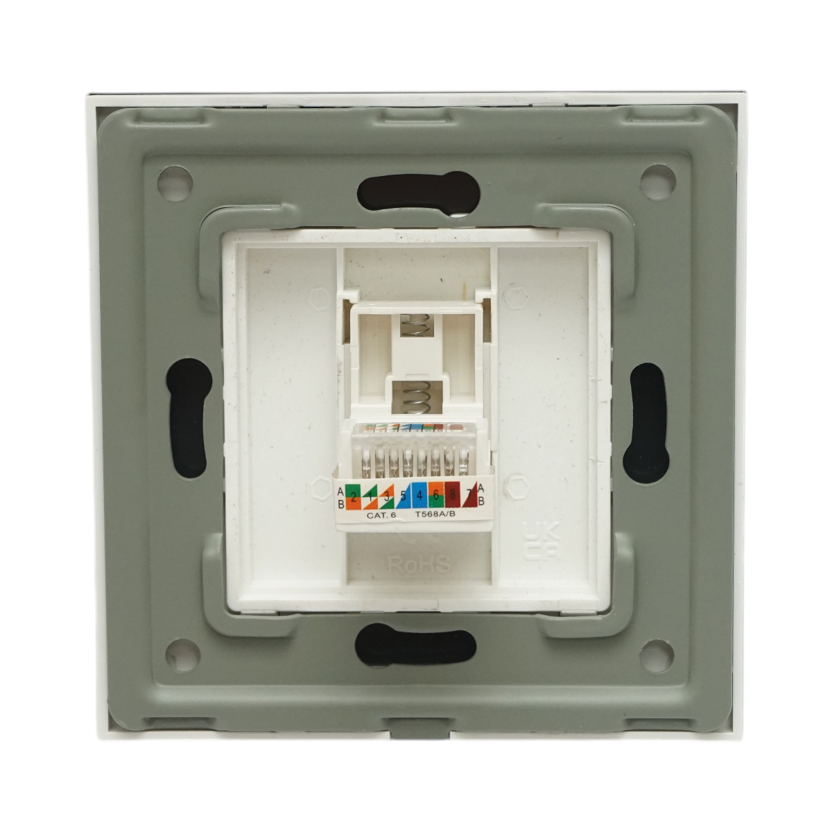 Presa internet CAT6 RJ45, cornice in vetro bianco 86x86mm - immagine 4