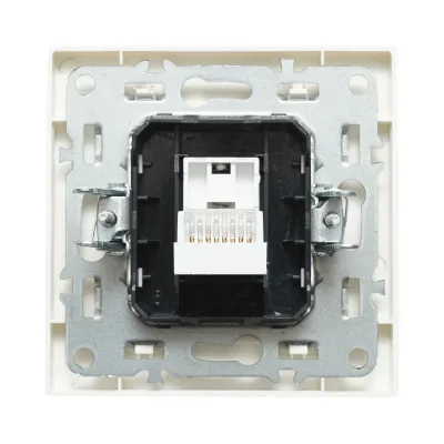 Presa internet RJ45 bianca in ABS da incasso 80x80mm - immagine 3