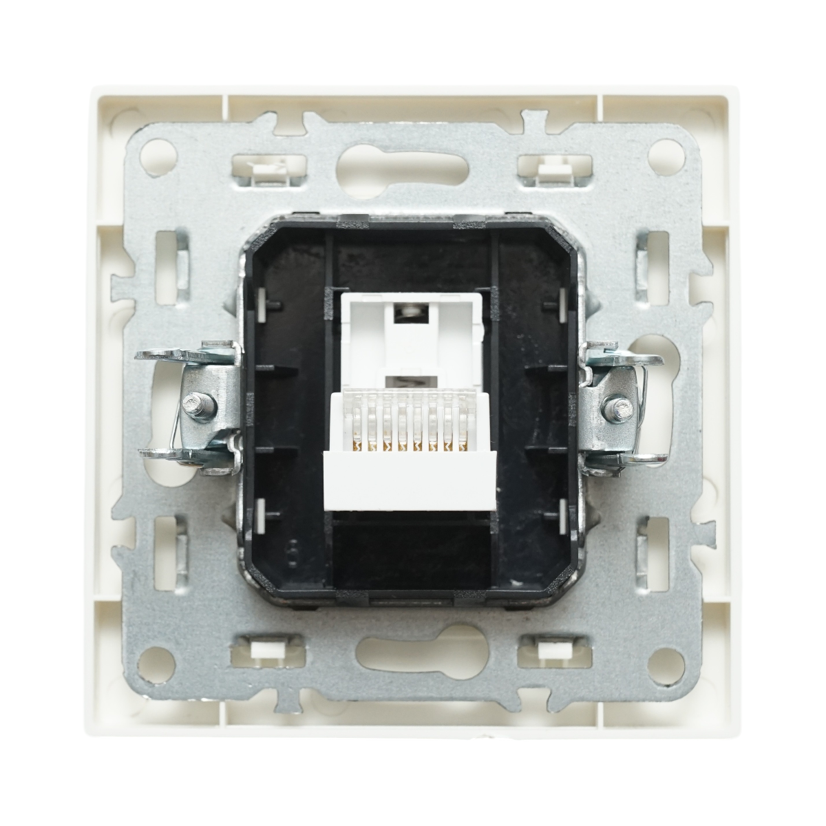 Presa internet RJ45 bianca in ABS da incasso 80x80mm - immagine 3
