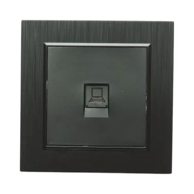 Presa internet RJ45 da incasso nera ABS 80x80mm - immagine 2