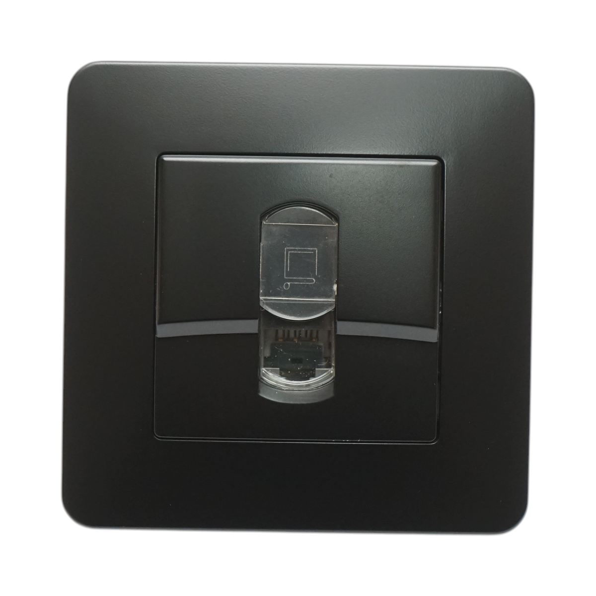 Presa internet RJ45 nera da incasso per PC 80x80mm - immagine 2