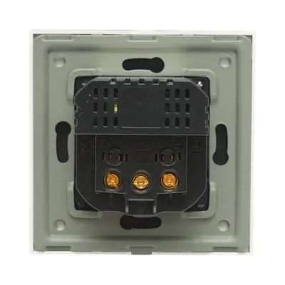 Presa Schuko da incasso bianca 220V, 16A, 2xUSB A+C 20W ricarica rapida, cornice in vetro 86x86x34mm - immagine 4