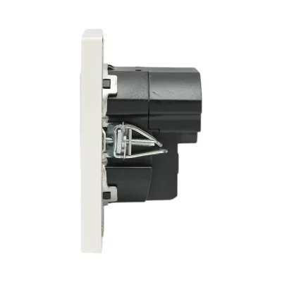 Presa Schuko da incasso bianca 220V, 16A, 2xUSB A+C 5V 2.1A, ABS 80x80mm - immagine 5
