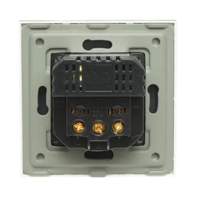 Presa Schuko da incasso bianca 220V, 16A, 2xUSB-C 20W ricarica rapida, cornice in vetro 86x86x34mm - immagine 4