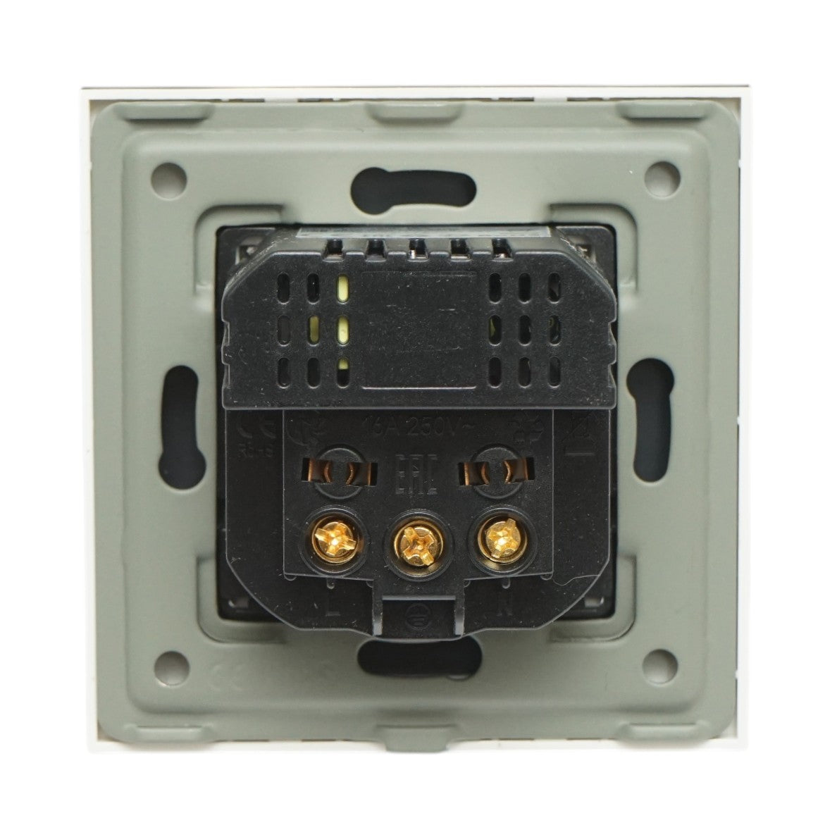 Presa Schuko da incasso bianca 220V, 16A, 2xUSB-C 20W ricarica rapida, cornice in vetro 86x86x34mm - immagine 4