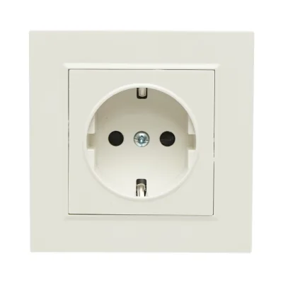Presa schuko da incasso bianca 220V, 16A, ABS 80x80mm - immagine 2
