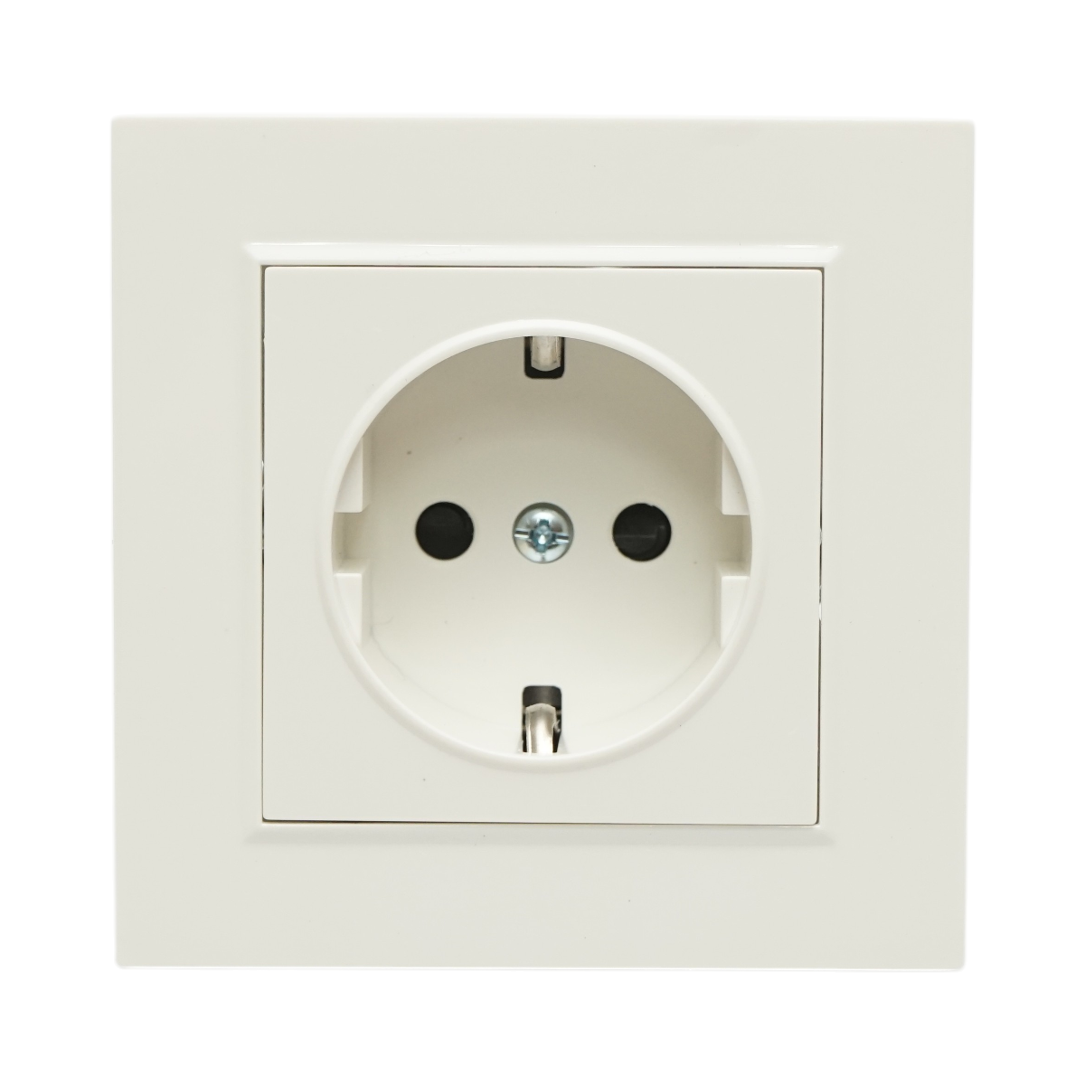 Presa schuko da incasso bianca 220V, 16A, ABS 80x80mm - immagine 2