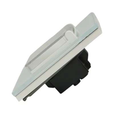 Presa schuko da incasso bianca 220V, 16A, coperchio trasparente, cornice in vetro 86x86x34mm - immagine 3
