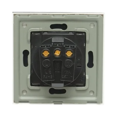 Presa schuko da incasso bianca 220V, 16A, coperchio trasparente, cornice in vetro 86x86x34mm - immagine 4