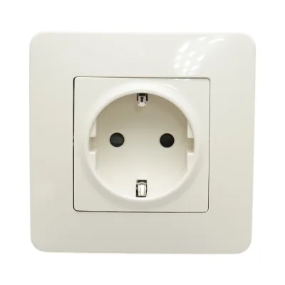 Presa schuko da incasso bianca 220V, 16A, PC 80x80mm - immagine 2