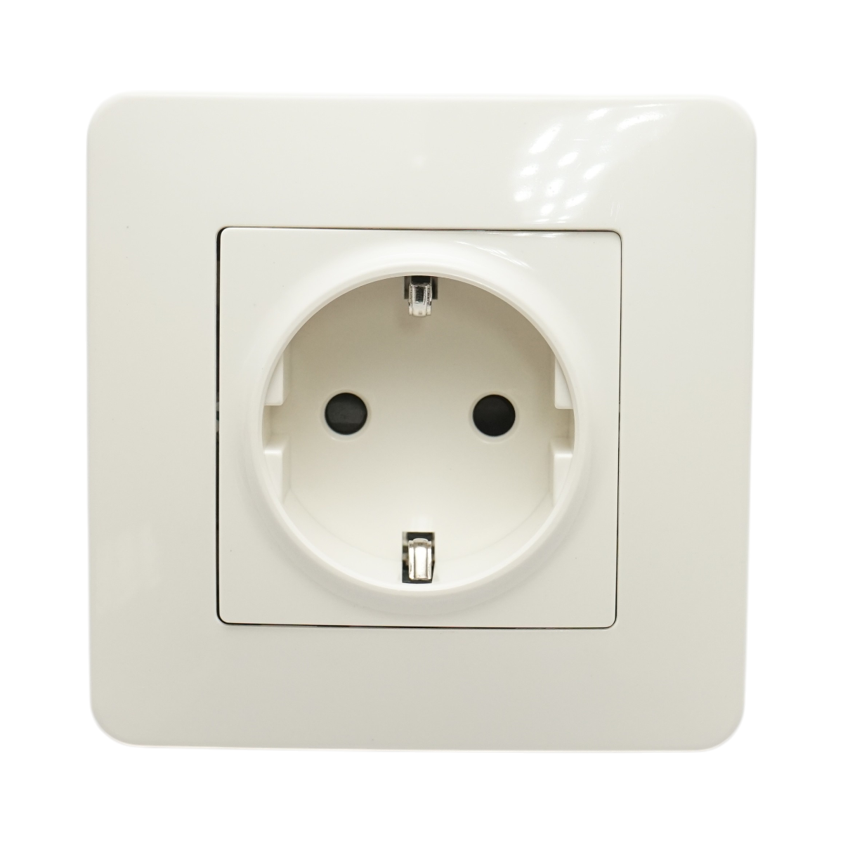 Presa schuko da incasso bianca 220V, 16A, PC 80x80mm - immagine 2