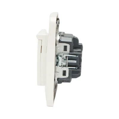 Presa schuko da incasso bianca 220V, 16A, PC con coperchio protettivo IP44 80x80mm - immagine 6