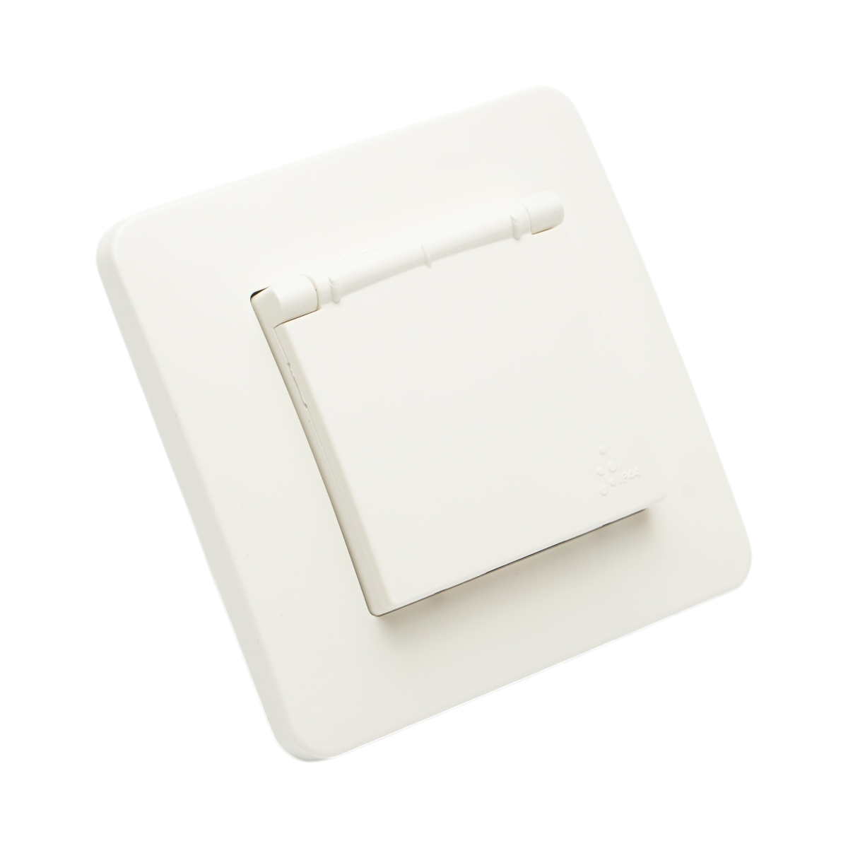 Presa schuko da incasso bianca 220V, 16A, PC con coperchio protettivo IP44 80x80mm - immagine 5