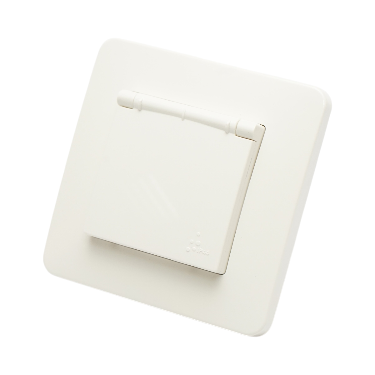 Presa schuko da incasso bianca 220V, 16A, PC con coperchio protettivo IP44 80x80mm