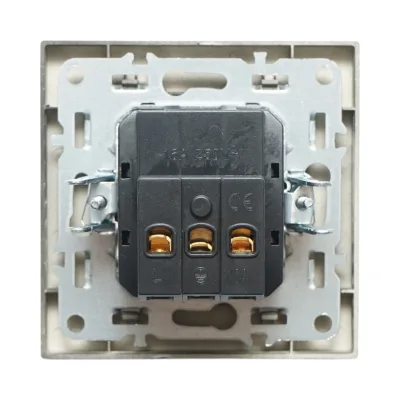 Presa schuko da incasso nera 220V, 16A, ABS 80x80mm - immagine 3