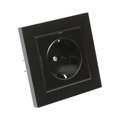 Presa schuko da incasso nera 220V, 16A, ABS 80x80mm - immagine 4
