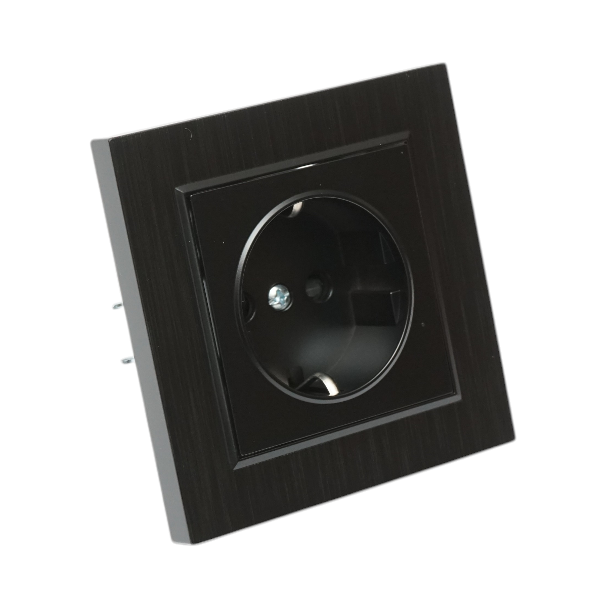 Presa schuko da incasso nera 220V, 16A, ABS 80x80mm - immagine 4