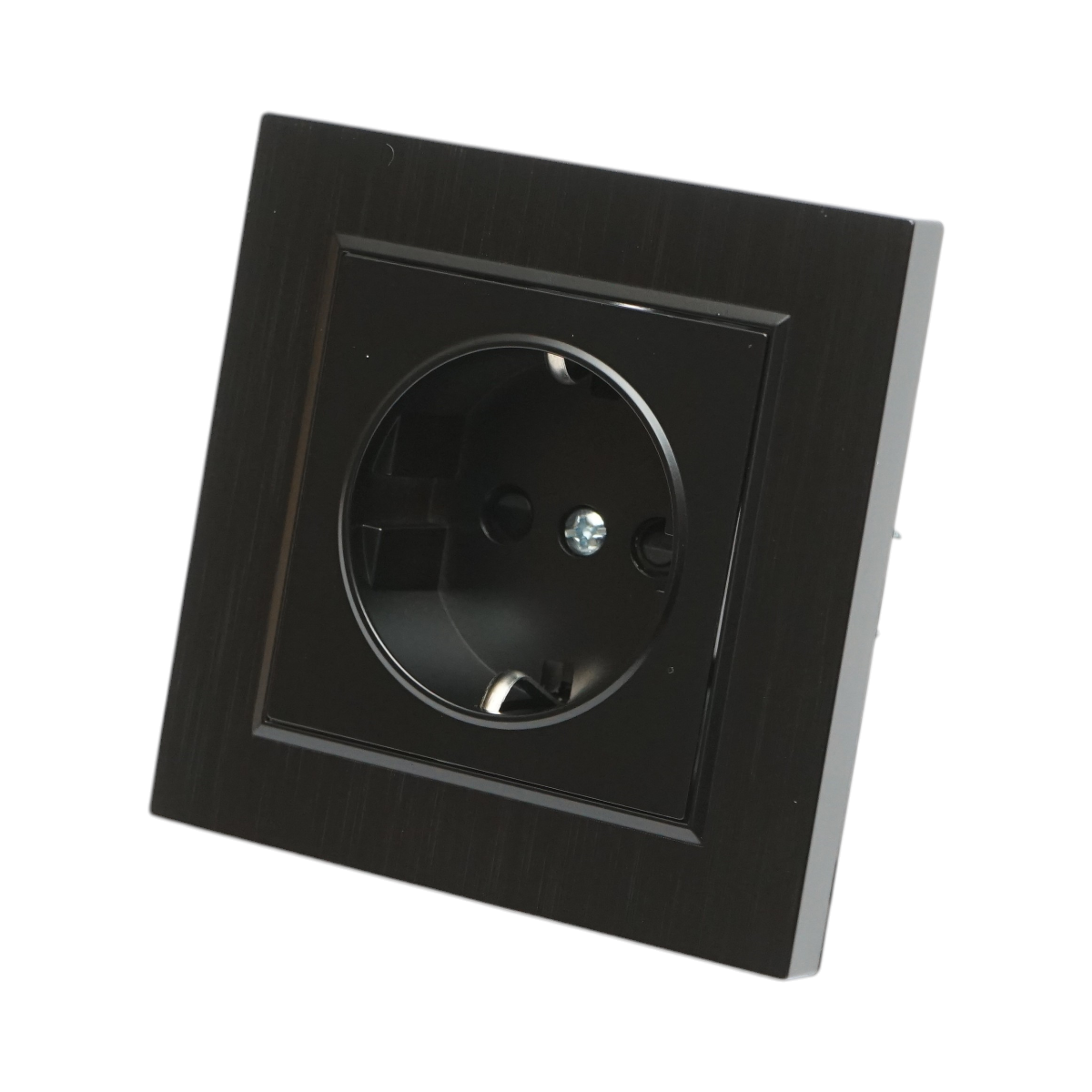 Presa schuko da incasso nera 220V, 16A, ABS 80x80mm