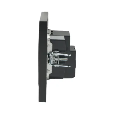 Presa schuko da incasso nera 220V, 16A, ABS 80x80mm - immagine 5