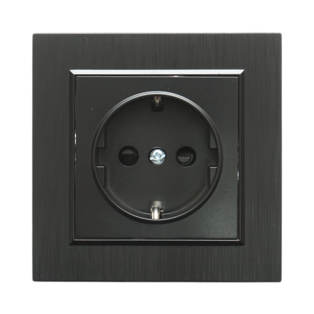 Presa schuko da incasso nera 220V, 16A, ABS 80x80mm - immagine 2