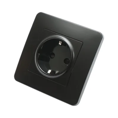 Presa schuko da incasso nera 220V, 16A, PC 80x80mm