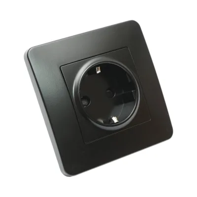 Presa schuko da incasso nera 220V, 16A, PC 80x80mm - immagine 4