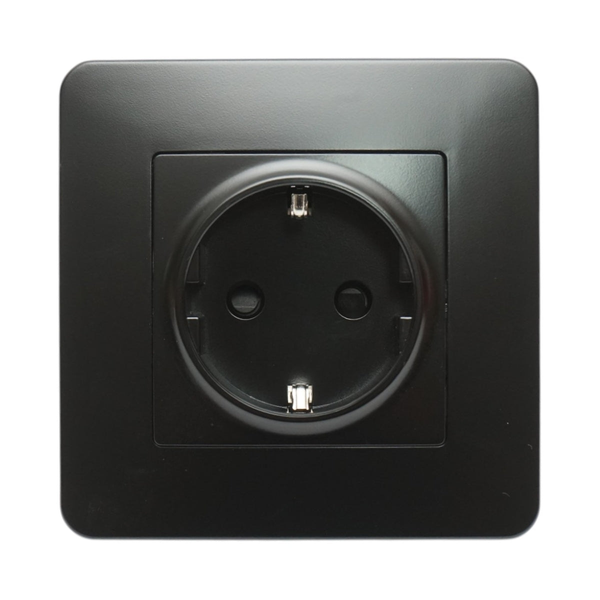 Presa schuko da incasso nera 220V, 16A, PC 80x80mm - immagine 2
