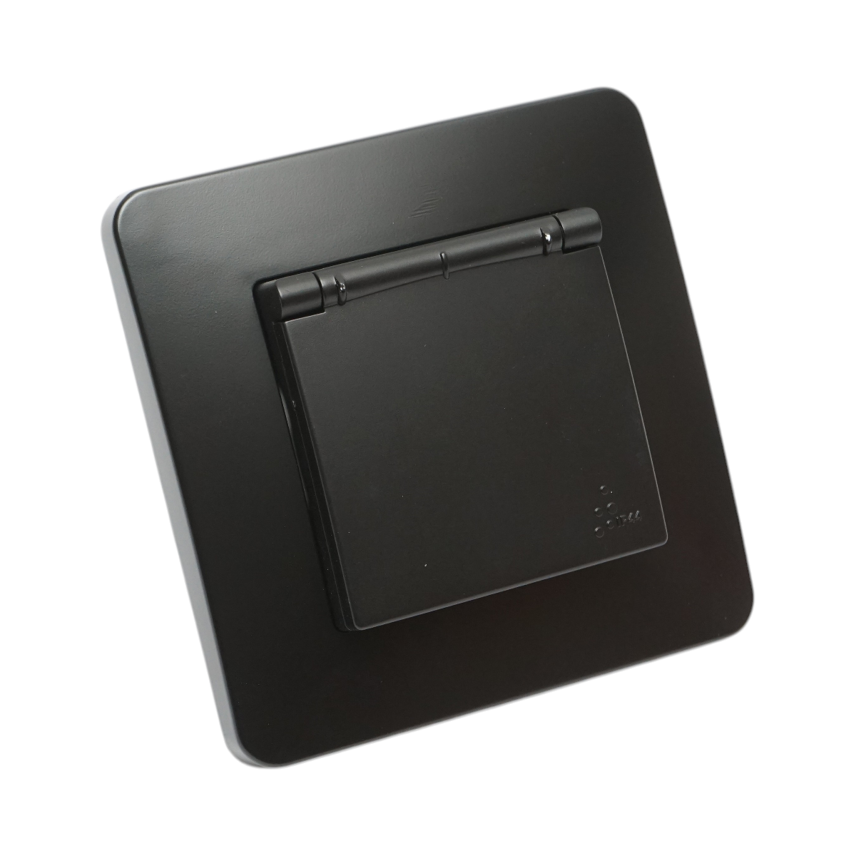 Presa schuko da incasso nera 220V, 16A, PC con coperchio protettivo IP44 80x80mm - immagine 5