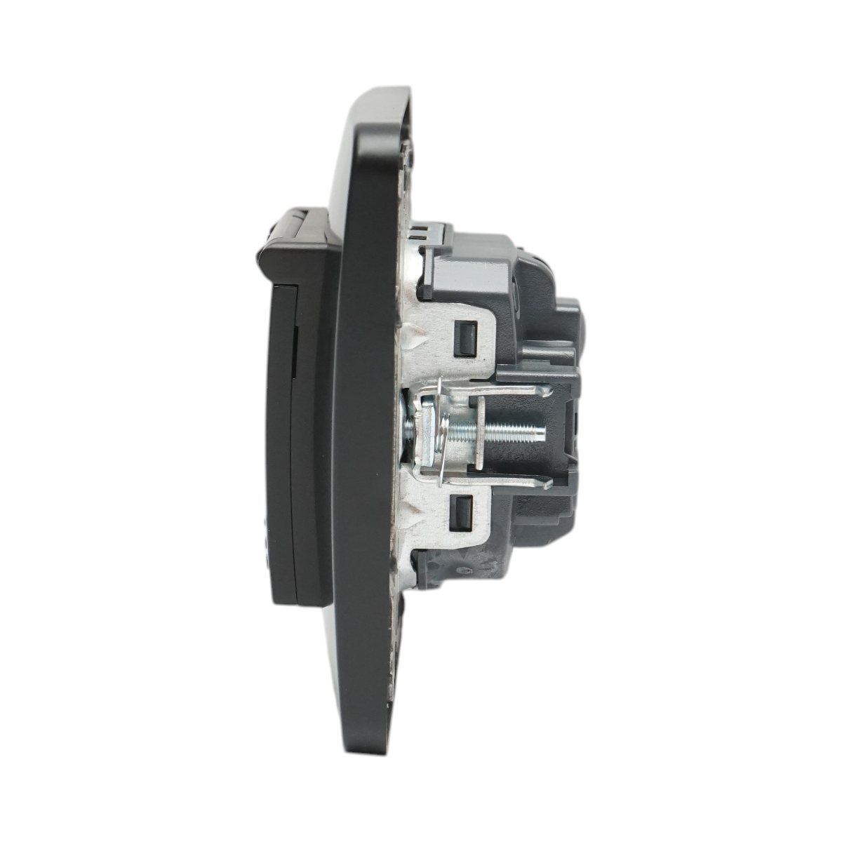 Presa schuko da incasso nera 220V, 16A, PC con coperchio protettivo IP44 80x80mm - immagine 6