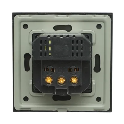 Presa Schuko nera 220V, 16A, 2xUSB-C 20W ricarica rapida, cornice in vetro 86x86x34mm - immagine 4