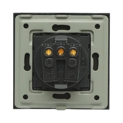 Presa schuko nera 220V, 16A, cornice in vetro 86x86x34mm - immagine 4