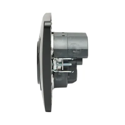 Presa Schuko nera da incasso 220V, 16A, 2xUSB 5V 2.1A, PC 80x80mm - immagine 5
