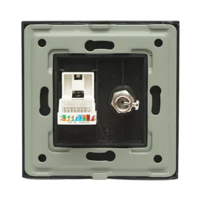 Presa TV + internet CAT5e RJ45, cornice in vetro nero 86x86mm - immagine 4