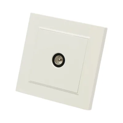 Presa TV da incasso bianca ABS 80x80mm