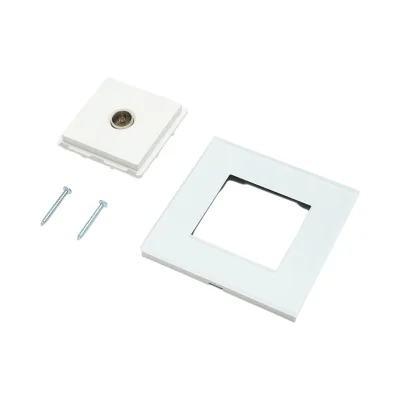 Presa TV da incasso bianca con cornice in vetro 86x86mm - immagine 5