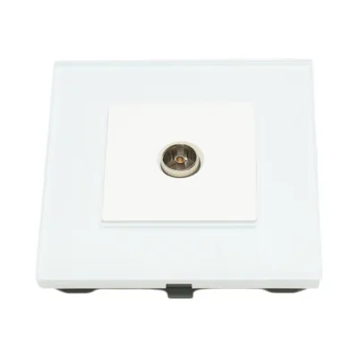 Presa TV da incasso bianca con cornice in vetro 86x86mm - immagine 2