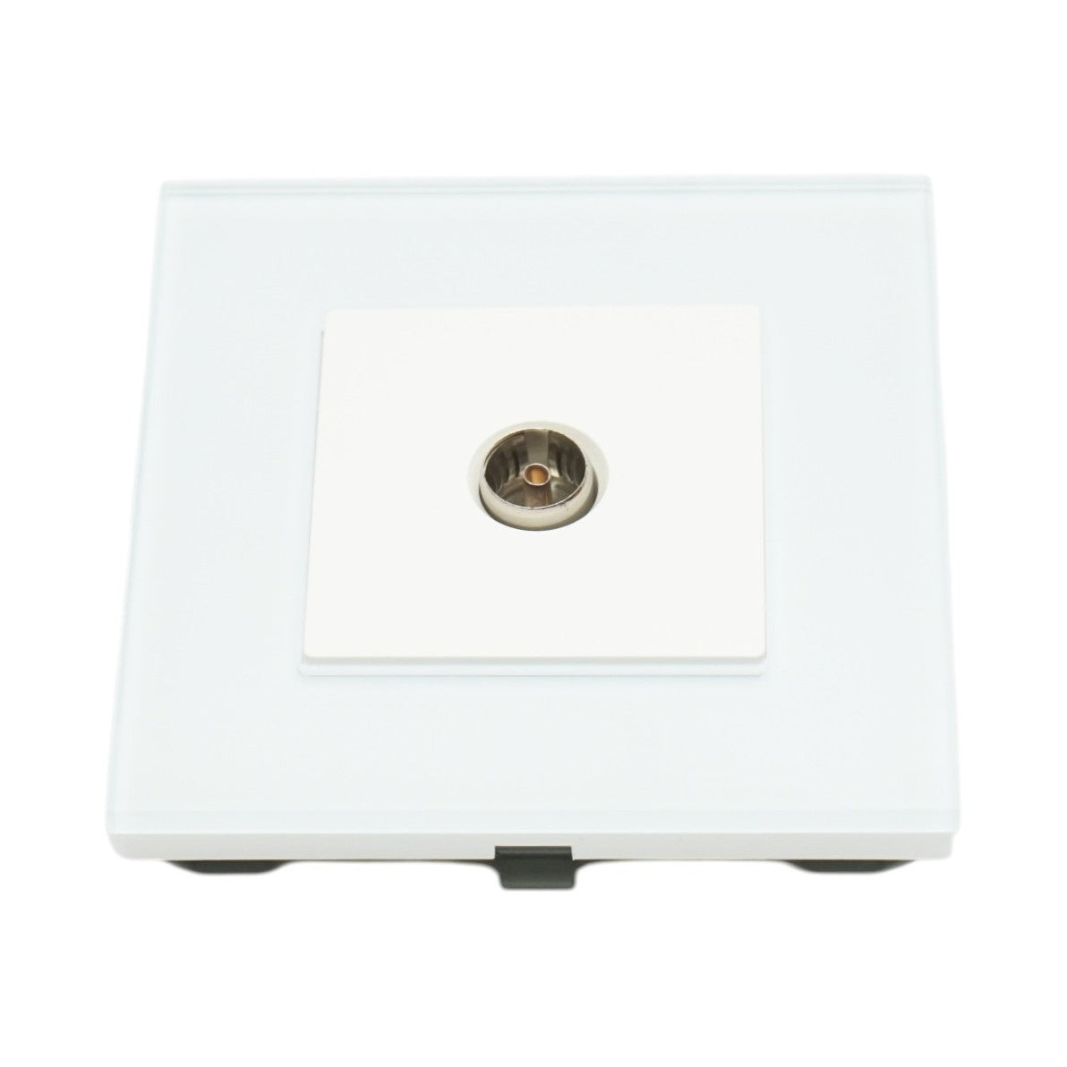 Presa TV da incasso bianca con cornice in vetro 86x86mm - immagine 2
