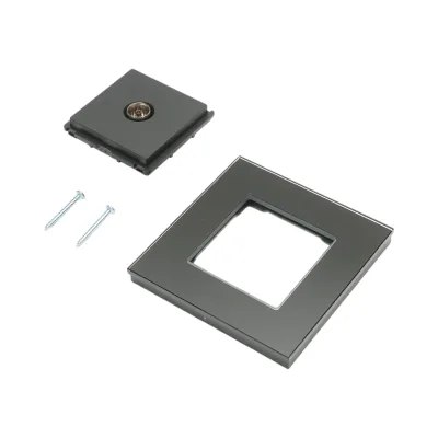 Presa TV da incasso nera con cornice in vetro 86x86mm - immagine 5