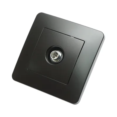 Presa TV da incasso nera PC 80x80mm