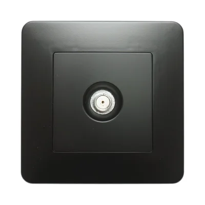 Presa TV da incasso tipo F nera PC 80x80mm - immagine 2