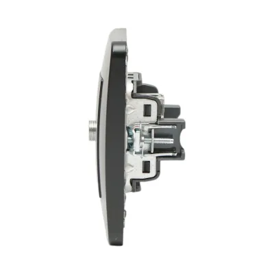 Presa TV da incasso tipo F nera PC 80x80mm - immagine 5