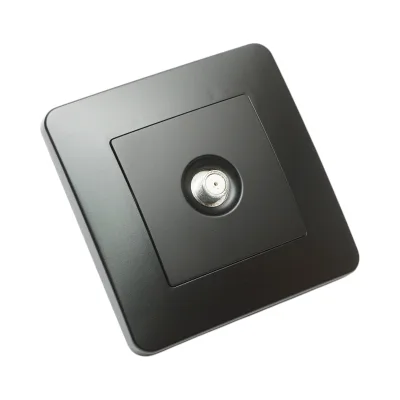 Presa TV da incasso tipo F nera PC 80x80mm - immagine 4