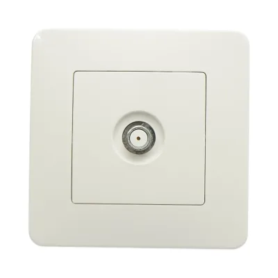 Presa TV tipo F bianca PC incorporato 80x80mm - immagine 2