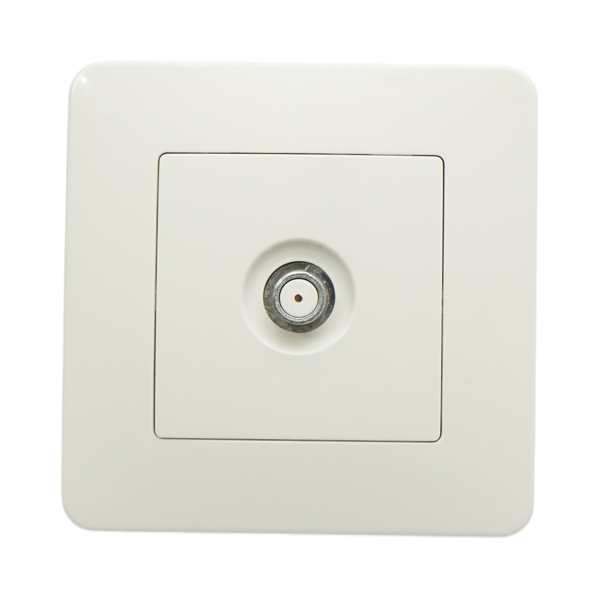 Presa TV tipo F bianca PC incorporato 80x80mm - immagine 2