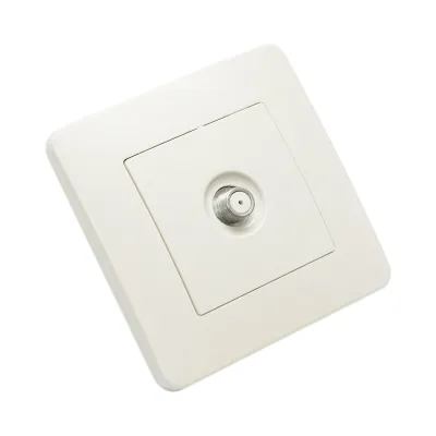 Presa TV tipo F bianca PC incorporato 80x80mm - immagine 4